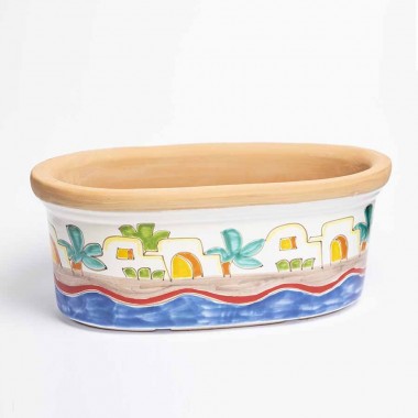 Sicilian ceramic Planter Dammusi VSPO819DA Sicilian ceramic Planter Dammusi VSPO819DA